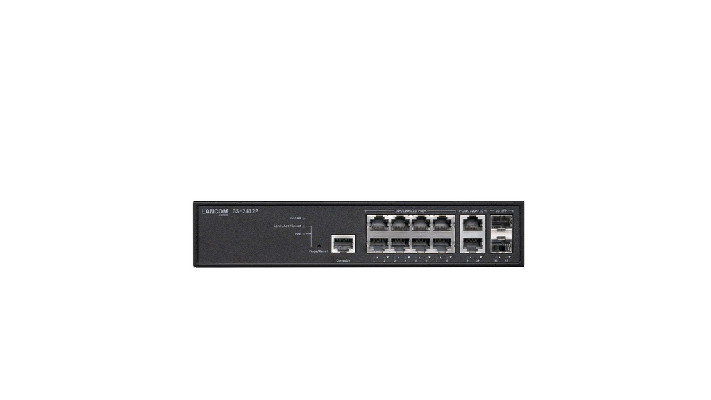 Lancom GS-2412P Switch managed 8 x/1000 PoE++ 2 1 Gigabit SFP+ 2 24 GBps Network Equipment