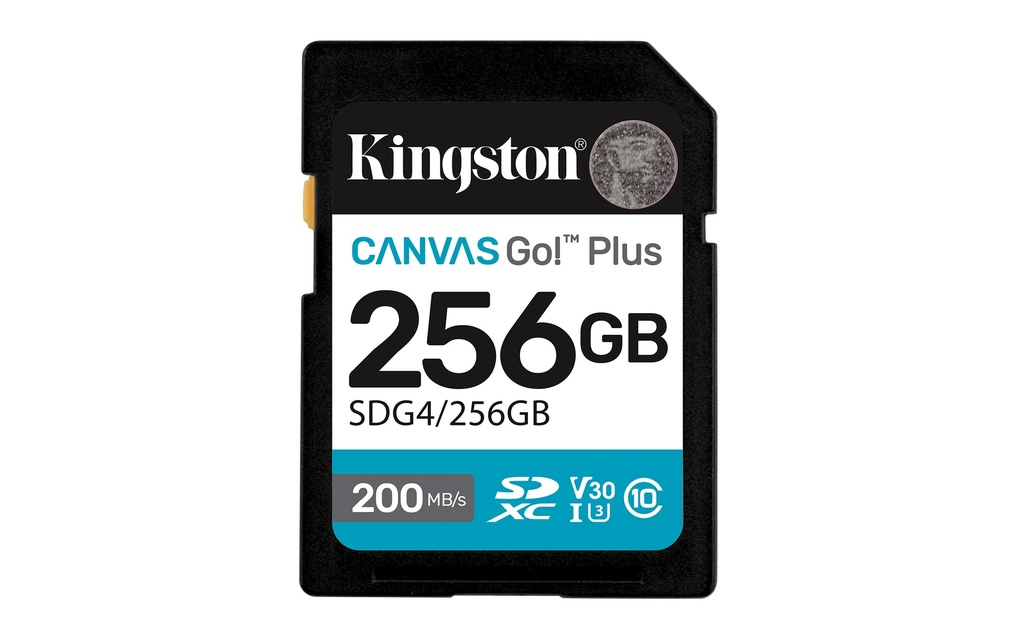 [20631504000] Kingston Sdxc Canvas Go Plus Gen4/s C10 UHS-I U3 Extended Capacity SD (SDXC) 256 GB Flash Memory SDG4/256GB