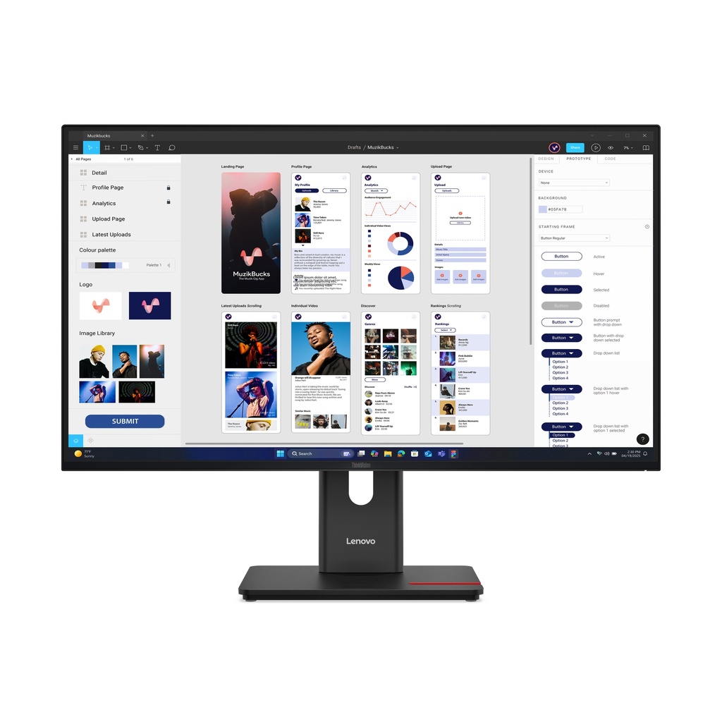 Lenovo ThinkVision T32 80 cm/315 inch 80 cm/31.5 inch Flat Screen 3,840x2,160 IPS Flat Screens
