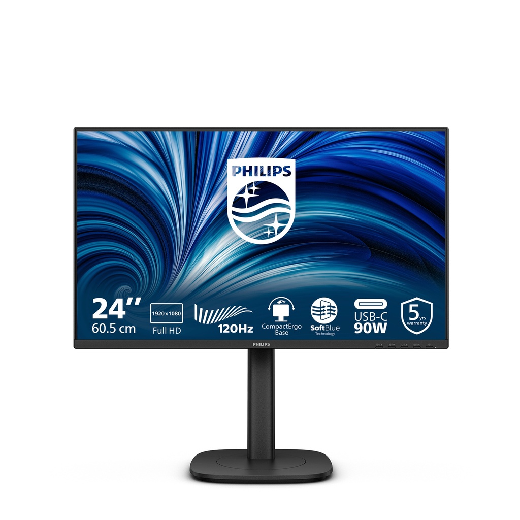 Philips 24B2U3301 Monitor 24 Inch Black Flat 24B2U3301/00 Flat Screens