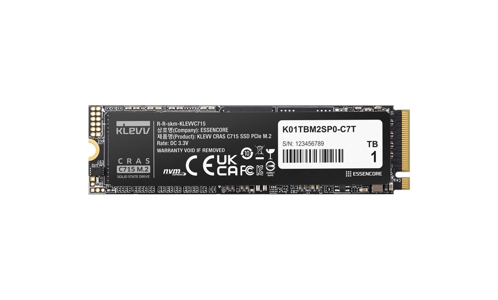 [20768892000] Klevv C715 M.2 2280 PCIe Gen3 NVMe 894 GB - 1,304 SSD SSDs K01TBM2SP0-C7T