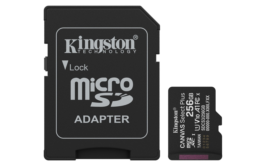 [21101617000] Kingston Canvas Select Plus microSDXC/s Extended Capacity SD (MicroSDHC) 256 GB Flash Memory SDCS3/256GB