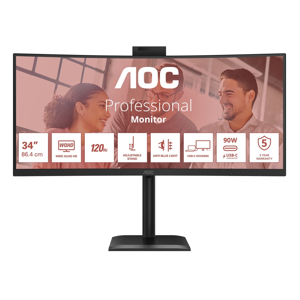 AOC E4 CU34E4CW 34" Flat Screen 34-inch Flat Screens