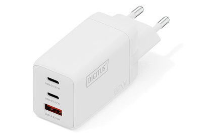 DIGITUS USB GaN Charger 67 W, 2x USB-C, 1x USB-A Chargers