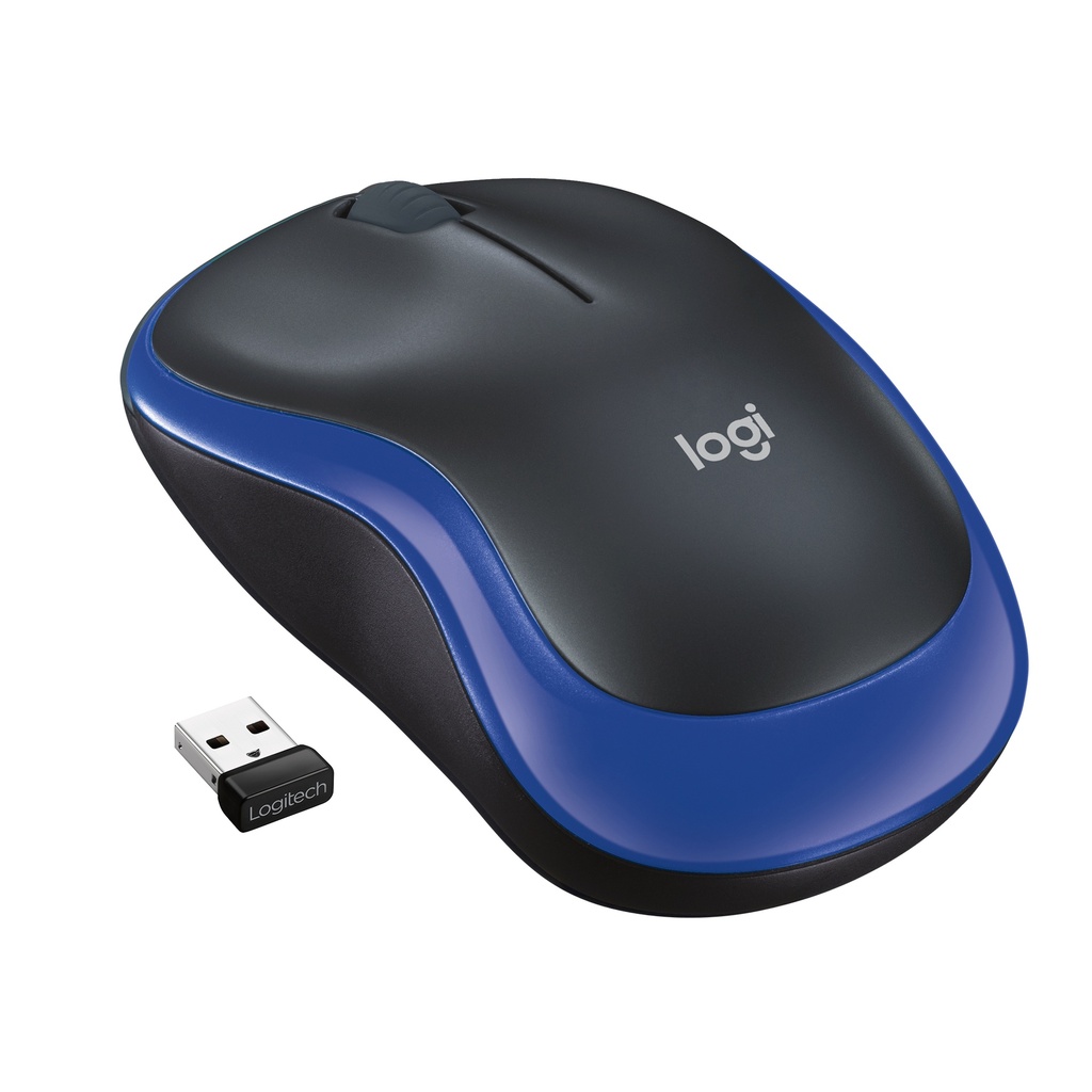 Logitech Wireless Mouse M185 Ambidextrous Optical RF Wireless 1000 DPI Blue Input Devices