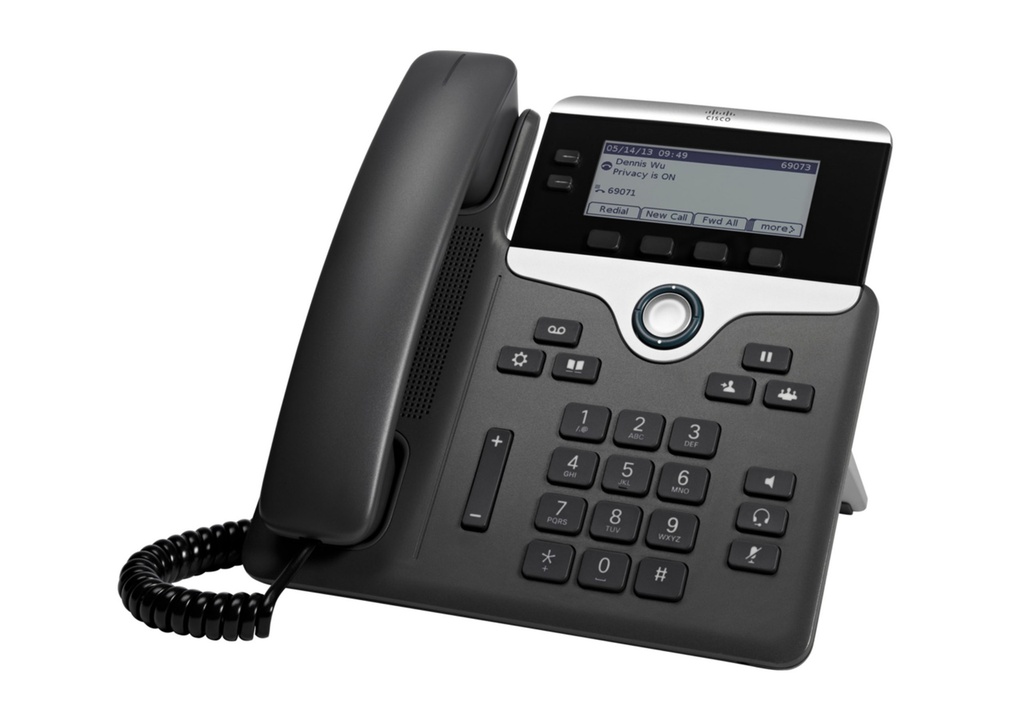 Cisco IP Business Phone 7821 w 3.5 inch Greyscale Display Class 1 PoE Supports 2 Lines 1-Year Limited Hardware Warranty (CP 7821 K9=) IP Phone Black Silver Wired handset Polycarbonate Desk/Wall 2 lines Phones