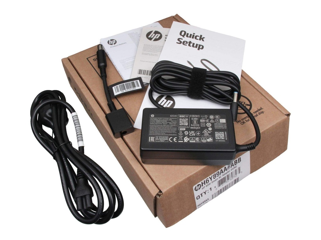 [3168790000] HP Smart AC Adapter H6Y89AA laptop Indoor 65 W Black 106 mm 47 Power Supply 20 W - 70 W H6Y89AA#ABB