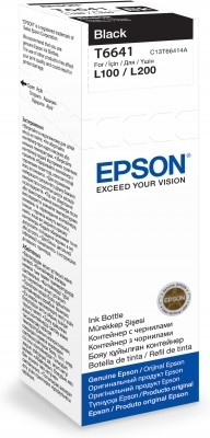 [3321456000] Epson T6641 Black ink bottle 70ml Original L100/L110/L200/L300/L355/L550 Indonesia Cartridges C13T66414A