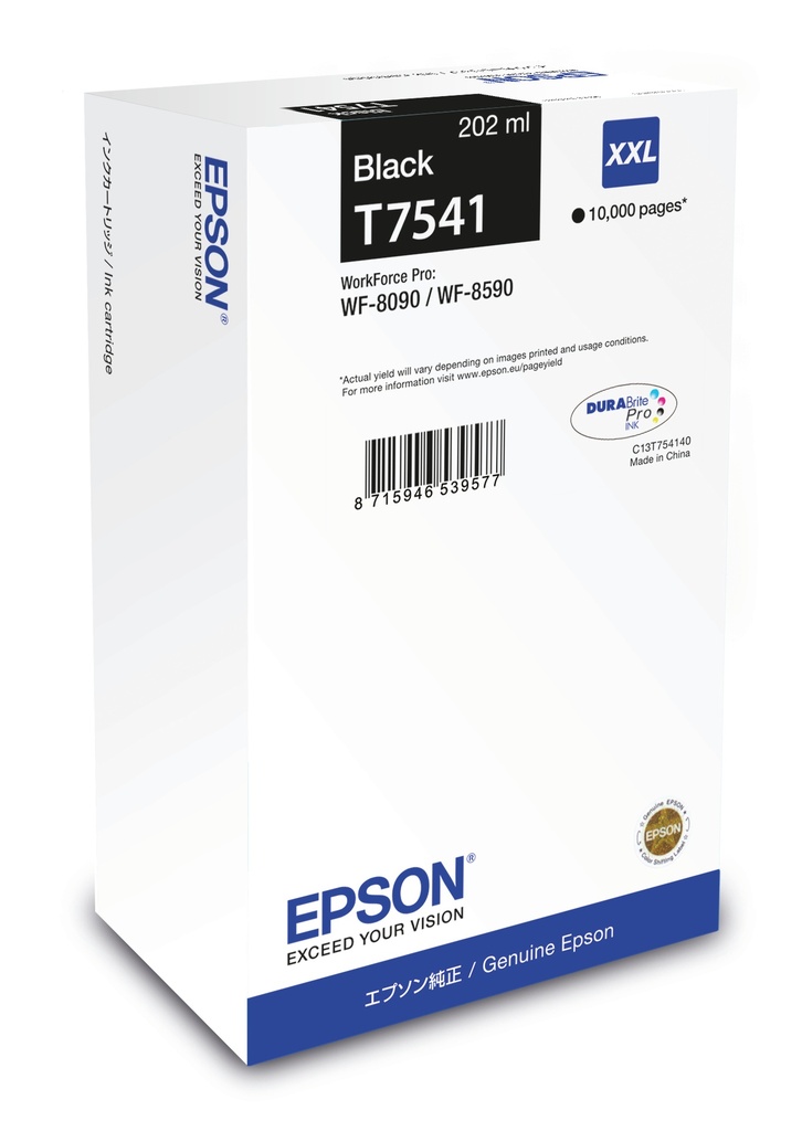 [3880017000] Epson T7541 WF-8090 / WF-8590 Ink Cartridge XXL Black Pigment-based Original Cartridges C13T754140