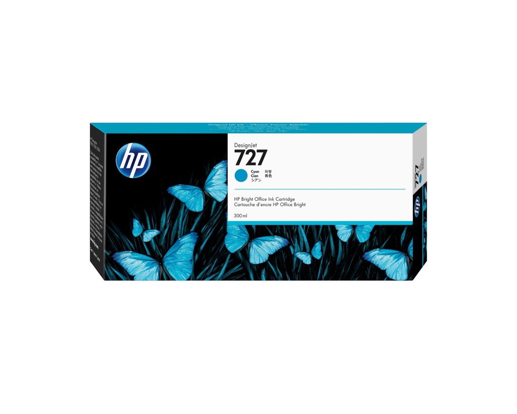 [4203365000] HP DesignJet 727 Ink Cartridge Original cyan 300 ml Cartridges F9J76A