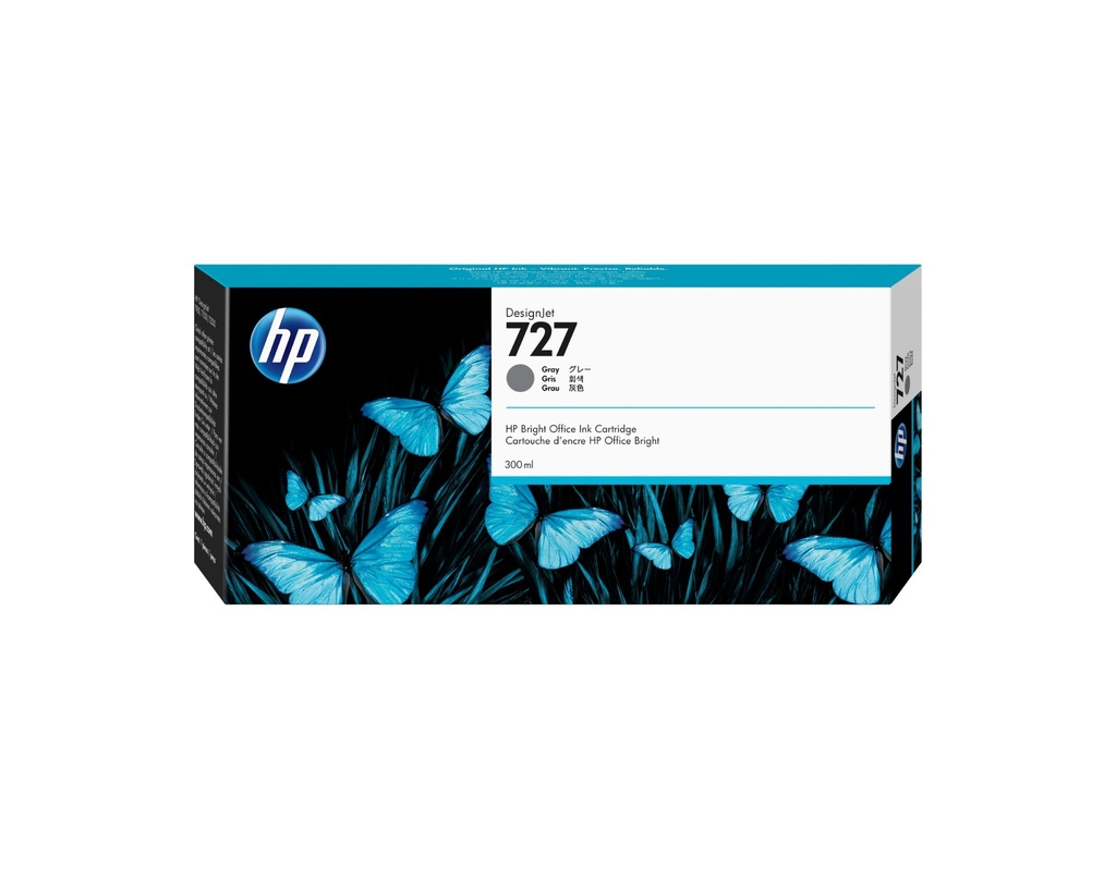 [4203369000] HP 727 300-ml Gray DesignJet Ink Cartridge HP DesignJet T920 Printer series HP DesignJet T1500 Printer series HP DesignJet T930 Printer... Thermal inkjet Singapore 283 mm 41 mm 118 mm Ink Cartridges