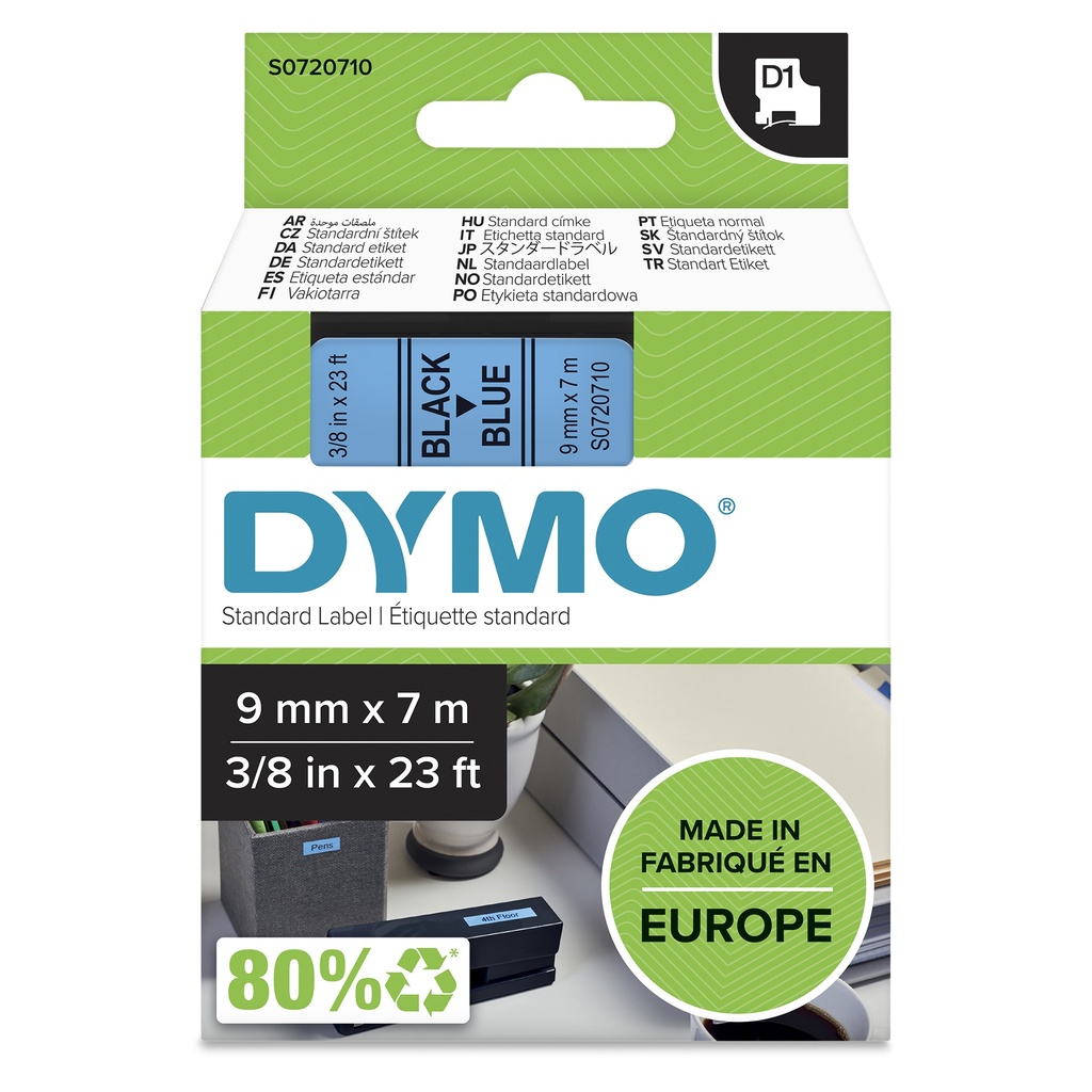 [434119000] Dymo S0720710 D1 label tape Black Labels 225 g/m2 Printer Media