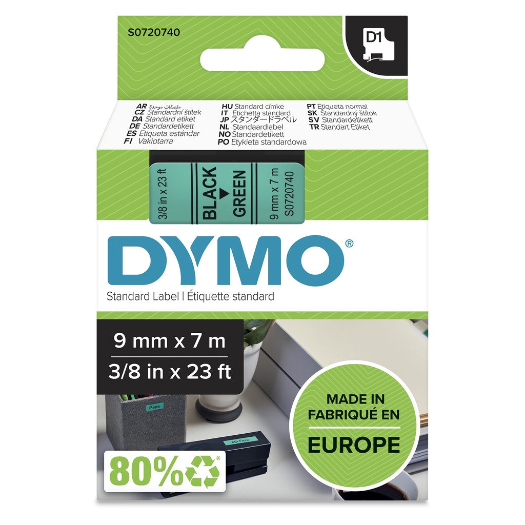 [434128000] Dymo label tape D1 40919 S0720740 Black auf grün 1 St. Printer Media