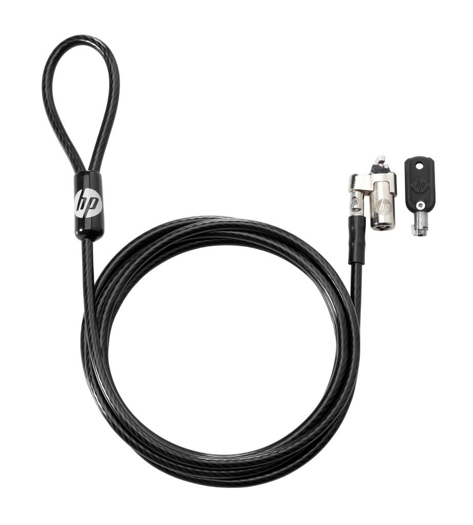 [4797661000] HP Keyed Cable Lock 10 mm 1.83 m Round key Galvanized steel Black Laptop Accessories