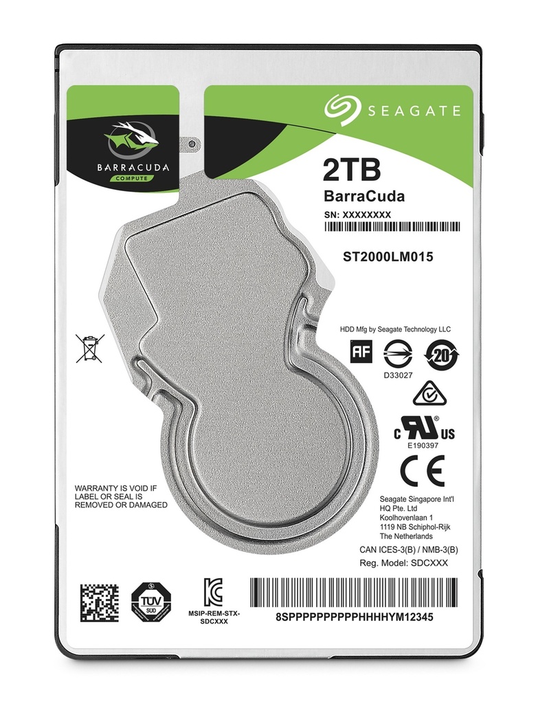 Seagate Barracuda Guardian ST2000LM015 2.5 inch SATA 2 TB HDD 5,400 rpm 5.6 ms Internal USB 2.0 HDDs