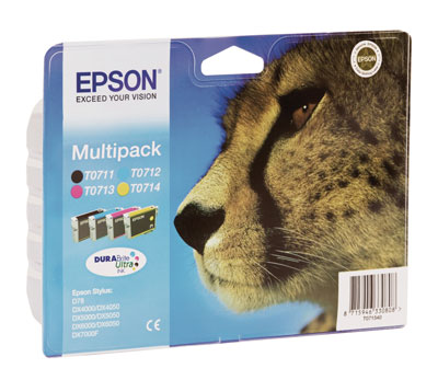 Epson Multipack 4-colours T0715 DURABrite Ultra Ink Standard Yield 7.4 ml 5.5 ml 1 PC(s) Multi pack Ink Cartridges