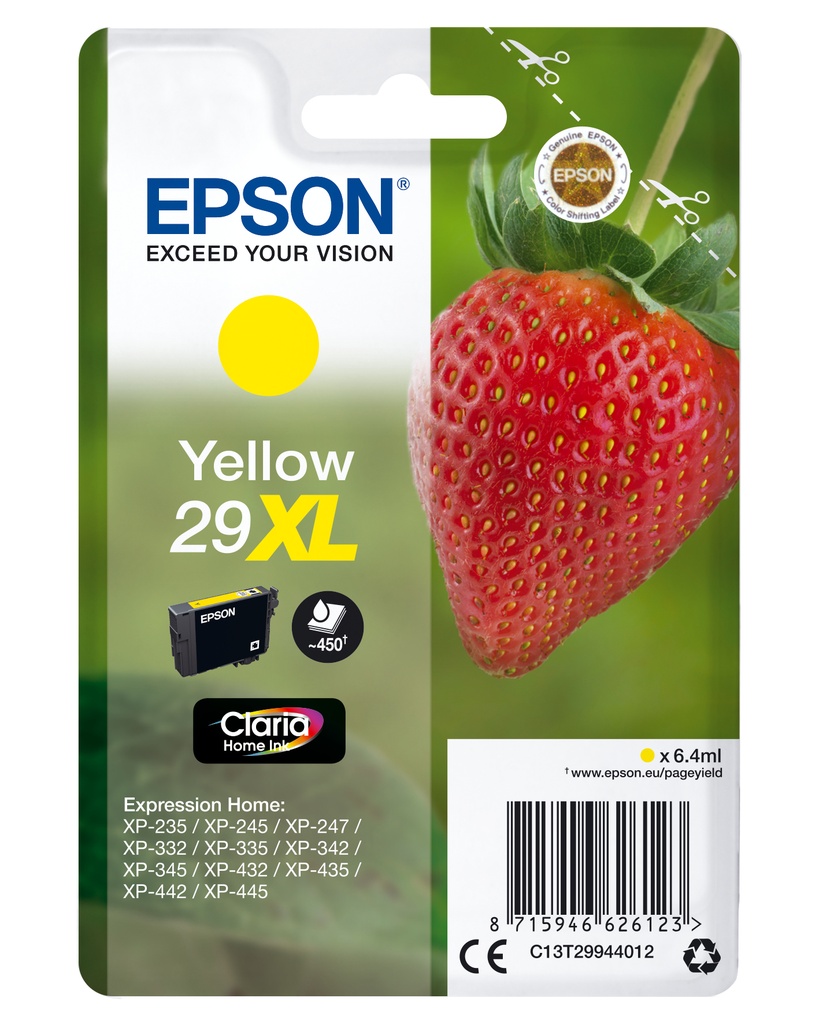 [5172590000] Epson 29XL XL yellow Tintenpatrone Original Ink Cartridge Cartridges C13T29944012