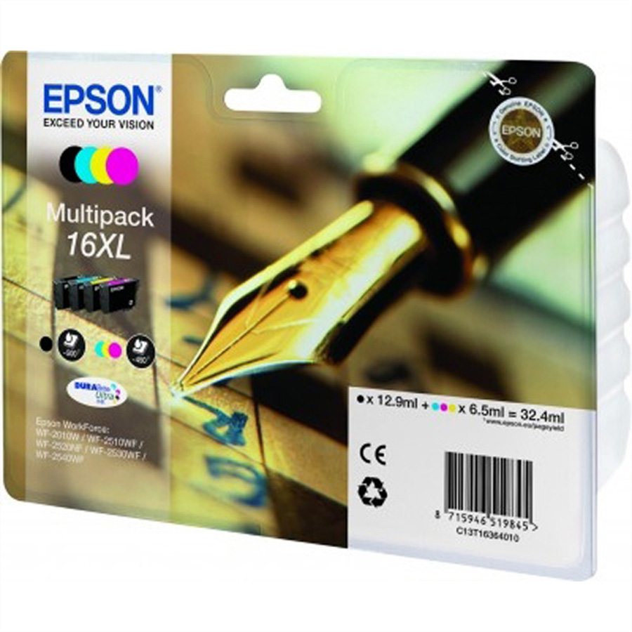 Epson 16XL Multipack Pen and crossword 4-colours DURABrite Ultra Ink High Cyan Original Cartridges C13T16364012