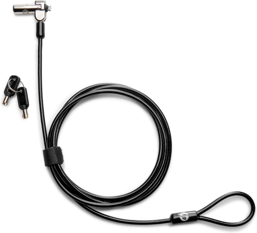 [5303864000] HP Nano Keyed Cable Lock 1.83 m Code Galvanized steel Black Metallic Laptop Accessories