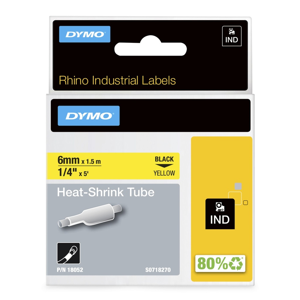 Dymo Schrumpfschlauch Rhino 18052 6 mm Black auf yellow 1 St. Printer Accessories