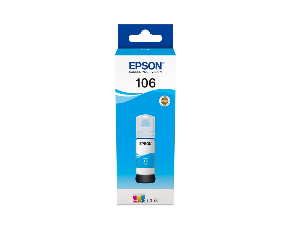 Epson 106 EcoTank Cyan ink bottle Original Cyan Epson EcoTank ET-7750 EcoTank ET-7700 70 ml Inkjet printing