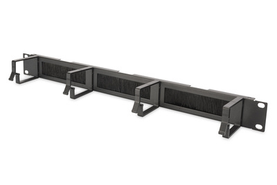 DIGITUS Cable Management Panel with Brush Entries for 483 mm (19 inch) Cabinets, 1U Rack Accessories