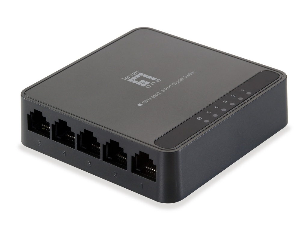 [6047116000] LevelOne 5-Port Gigabit Switch Unmanaged Gigabit Ethernet (10/100/1000) Wall mountable Network Equipment
