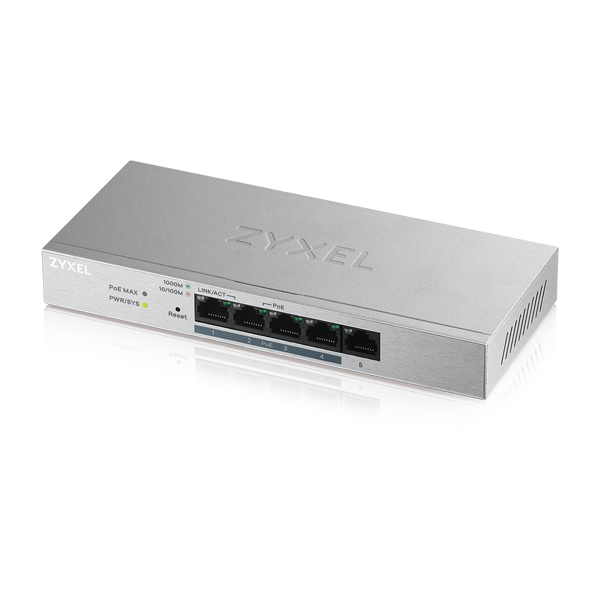 ZyXEL GS1200-5HP v2 Managed Gigabit Ethernet (10/100/1000) Full duplex Power over Switch 3 - 6 Network Equipment GS1200-5HPV2-EU0101F