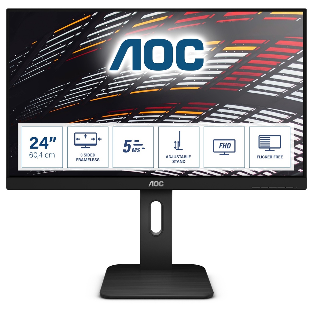 [6273599000] AOC P1 24P1 23.8-inch (23.8 inch) 1920 x 1080 pixels Full HD LED 5 ms Black Flat Screens