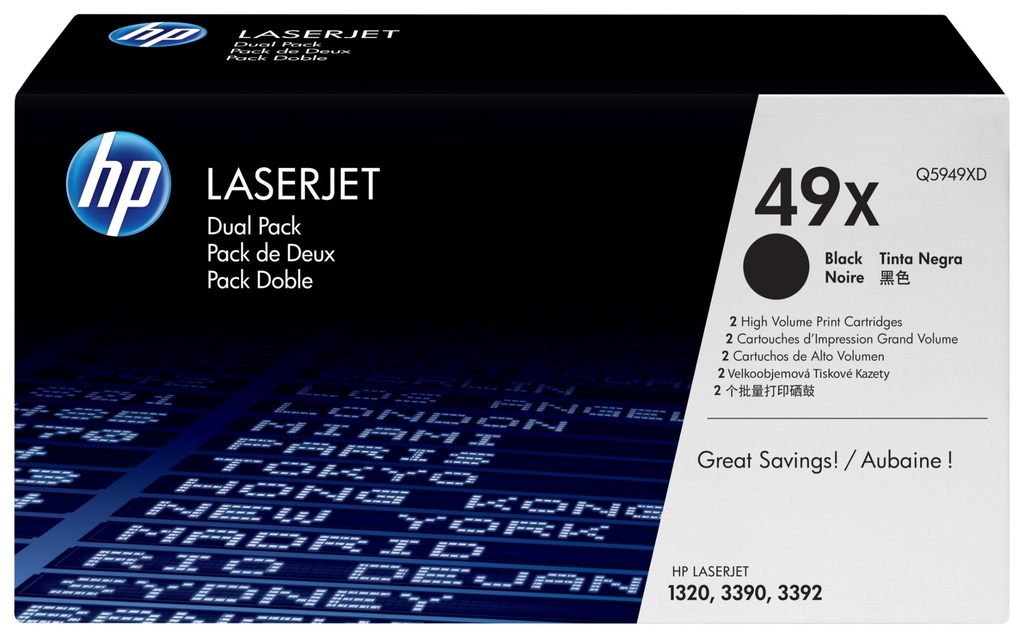 HP 49X 6000 pages Black 2 PC(s) Original Toner Cartridges Q5949XD