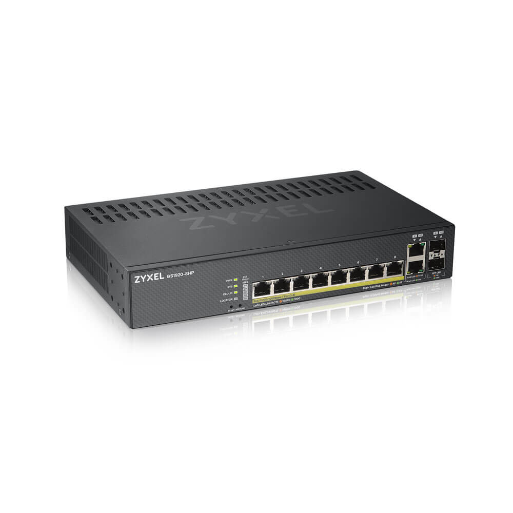 [6635486000] ZyXEL GS1920-8HPV2 Managed Gigabit Ethernet (10/100/1000) Power over (PoE) Wall Switch Network Equipment GS1920-8HPV2-EU0101F