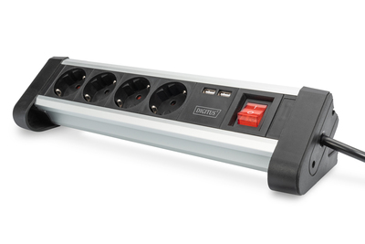 [6750317000] DIGITUS 4-way office socket strip with 2x USB ports Power Accessories