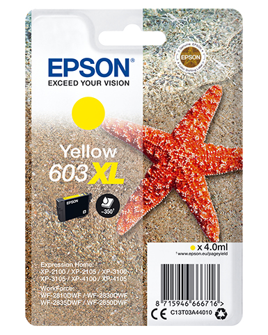 Epson High (XL) Yield 4 ml 1 PC(s) Yellow Original Ink Cartridges C13T03A44010