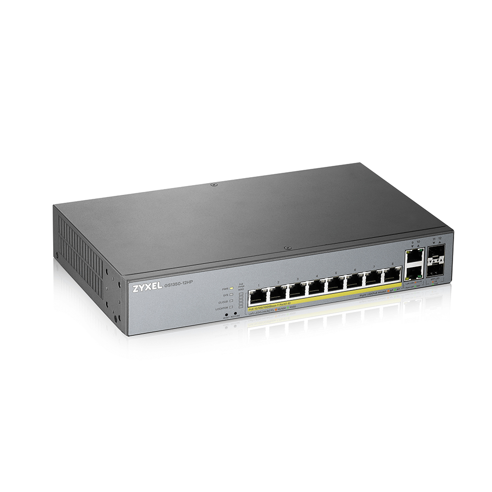 ZyXEL GS1350 12HP EU0101F Managed L2 Gigabit Ethernet (10/100/1000) Power over Switch Network Equipment GS1350-12HP-EU0101F