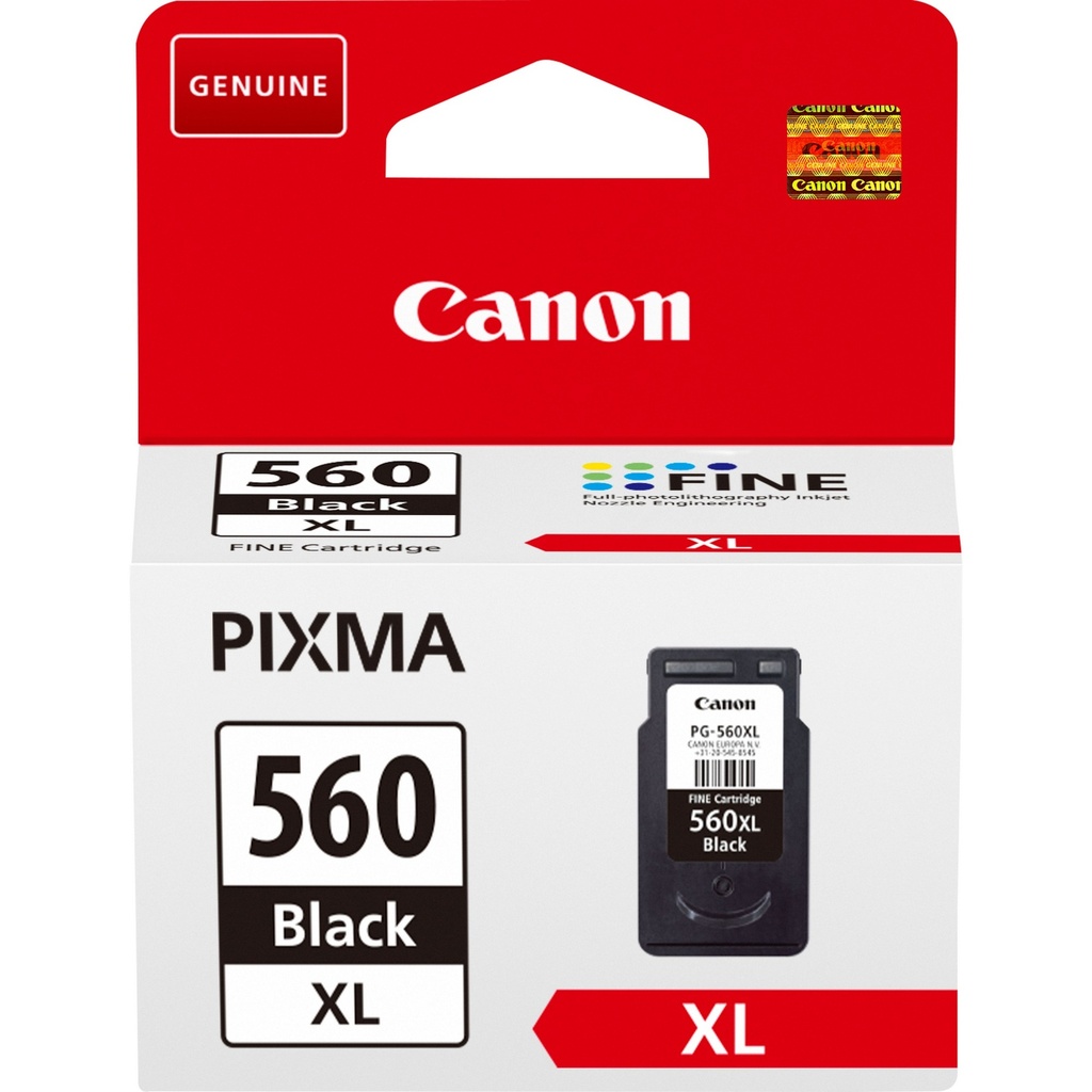 [7753249000] Canon PG-560XL High Yield Black Ink Cartridge (XL) Original Cartridges 3712C001