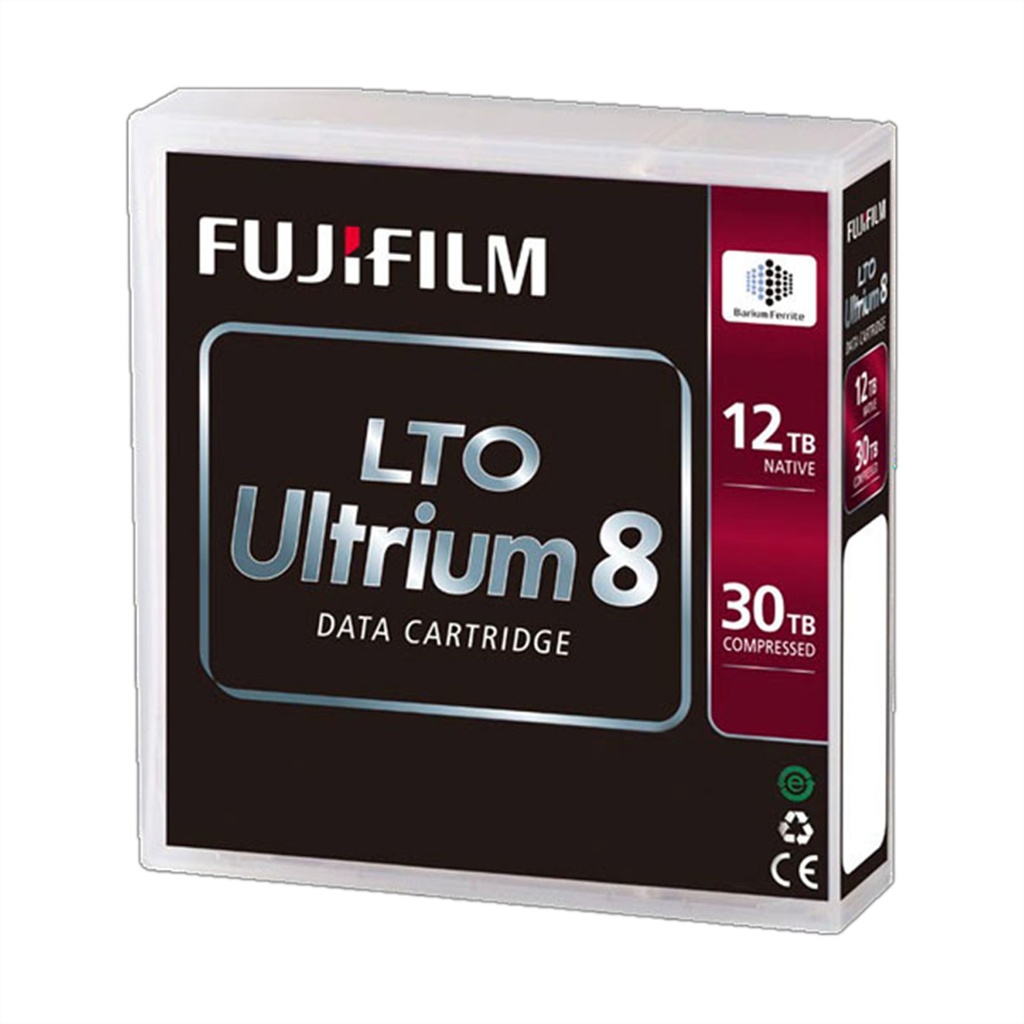 Fujifilm Cartridge Fuji LTO8 Ultrium 12 TB/30 TB Blank data tape LTO 12 TB 36 TB 360 MB/s 750 MB/s Magnetic Media