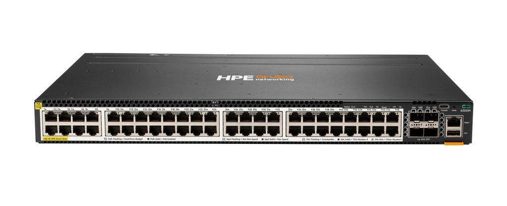 [7843504000] HPE network CX 6300 m 48-port Smart Rate 1/2.5/5GBE Class 6 Switch Equipment JL659A
