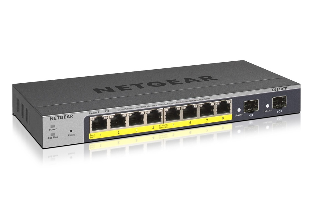 Netgear GS110TP Managed L2/L3/L4 10 Switch Copper Wire Network Equipment