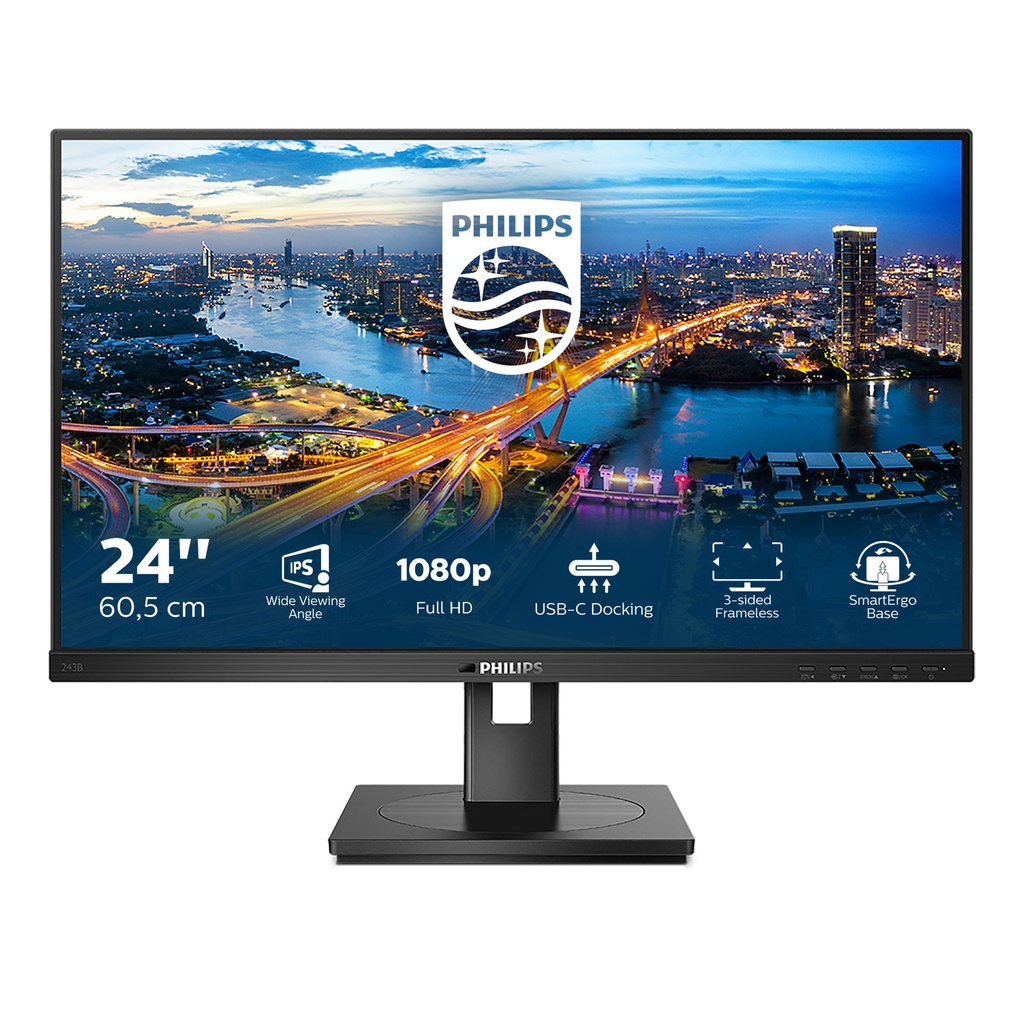 Philips B Line 243B1 LED-Monitor 24 inch Flat Screen 23.8-inch Monitors
