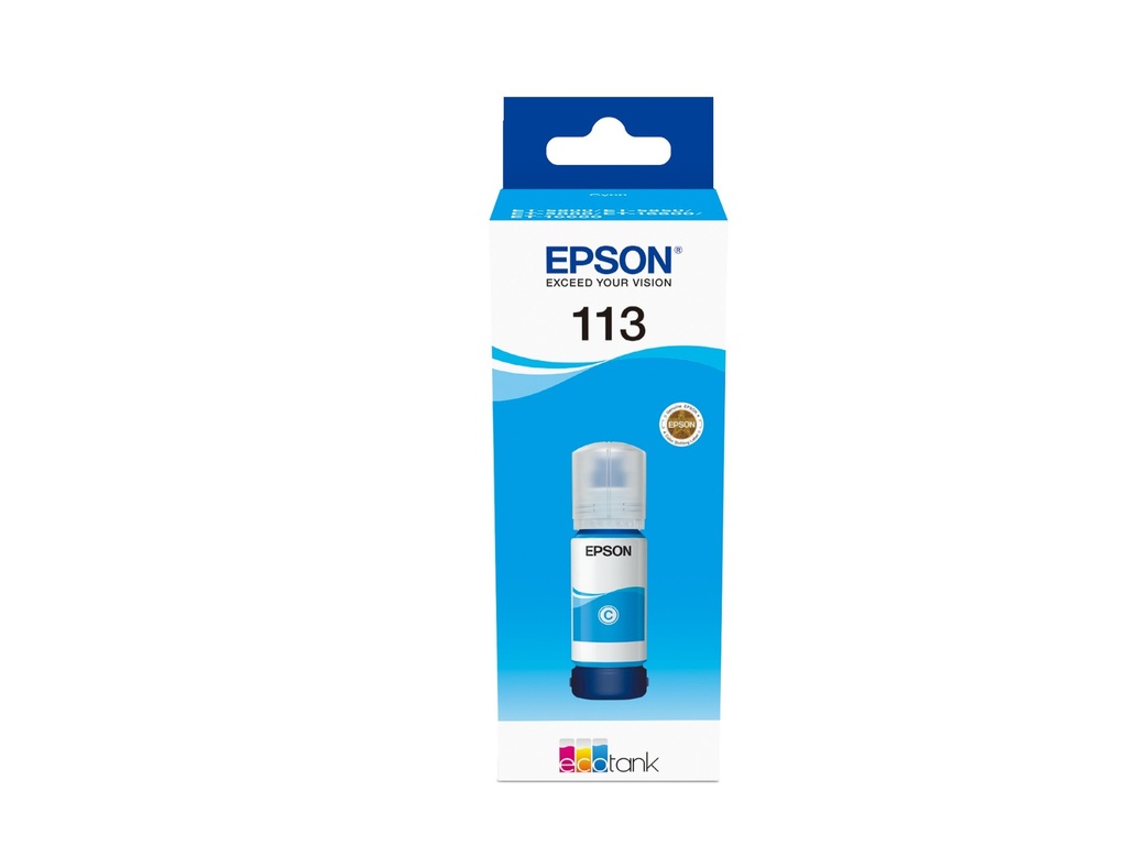 Epson 113 EcoTank Original Cyan Epson Ecotank ET-5880 EcoTank ET-5850 EcoTank ET-5800 EcoTank ET-16650 EcoTank ET-16600 6000 pages 70 ml Ink Cartridges