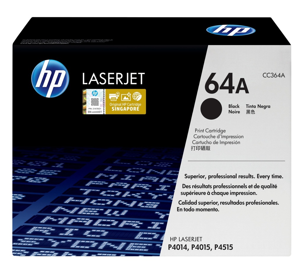 HP 64 A Black Original LaserJet Toner Cartridge 10000 pages Black 1 PC(s Toner Cartridges