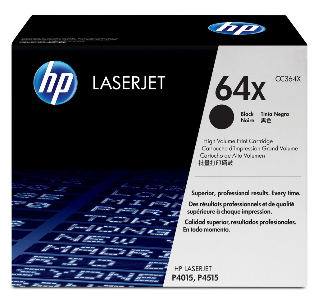 HP 64X High Yield Black Original LaserJet Toner Cartridge 24000 pages Cartridges CC364X