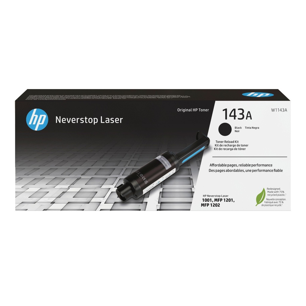 [8522191000] HP 143 A Black Original Neverstop Toner Reload Kit 2500 pages Cartridges W1143A