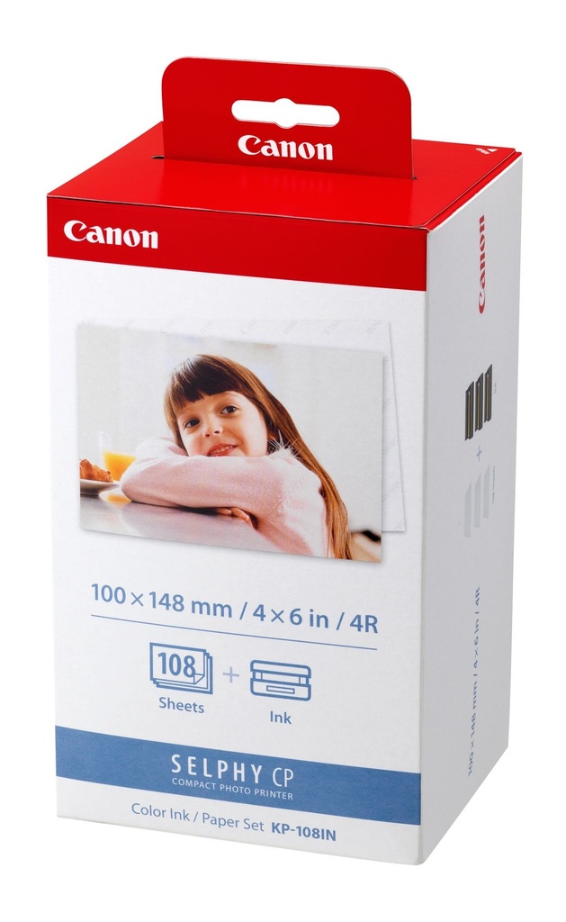 Canon KP-108 inch Inkjet Red White 108 sheets Canon SELPHY Compact 101.6 mm 152.4 mm Print Media