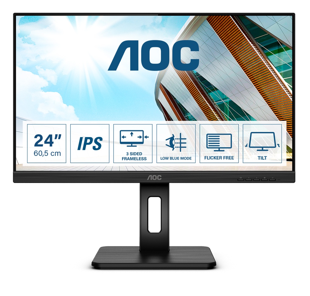 [8778487000] AOC P2 23.8-inch (23.8 inch) 1920 x 1080 pixels Full 24 Inch 6 Kg - Monitors 24P2Q