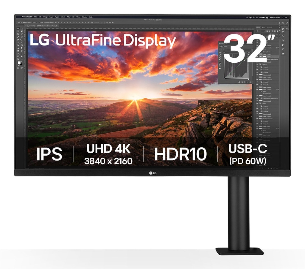 LG UltraFine Ergo 32UN880K-B 32 IPS Flat Screen 80 cm Monitors