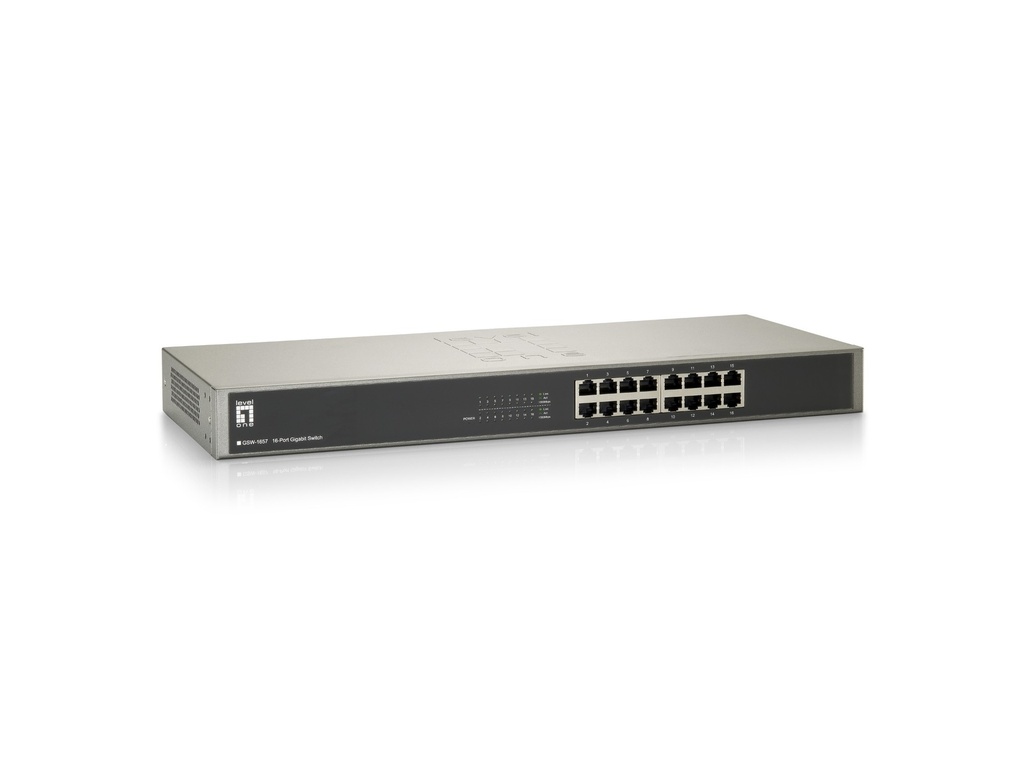 LevelOne 16-Port Gigabit Switch Unmanaged Gigabit Ethernet (10/100/1000) Full duplex Rack mounting Network Equipment