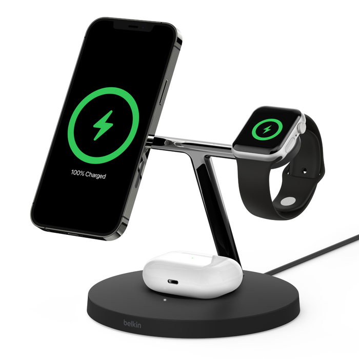 Belkin BoostCharge Pro Kopfhörer smart phone smart watch Black USB Kabelloses Chargers