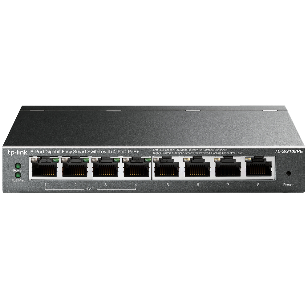 [9680689000] Tp-link Unmanaged Gigabit Ethernet (10/100/1000) Power over (PoE) Switch Network Equipment TL-SG108PE