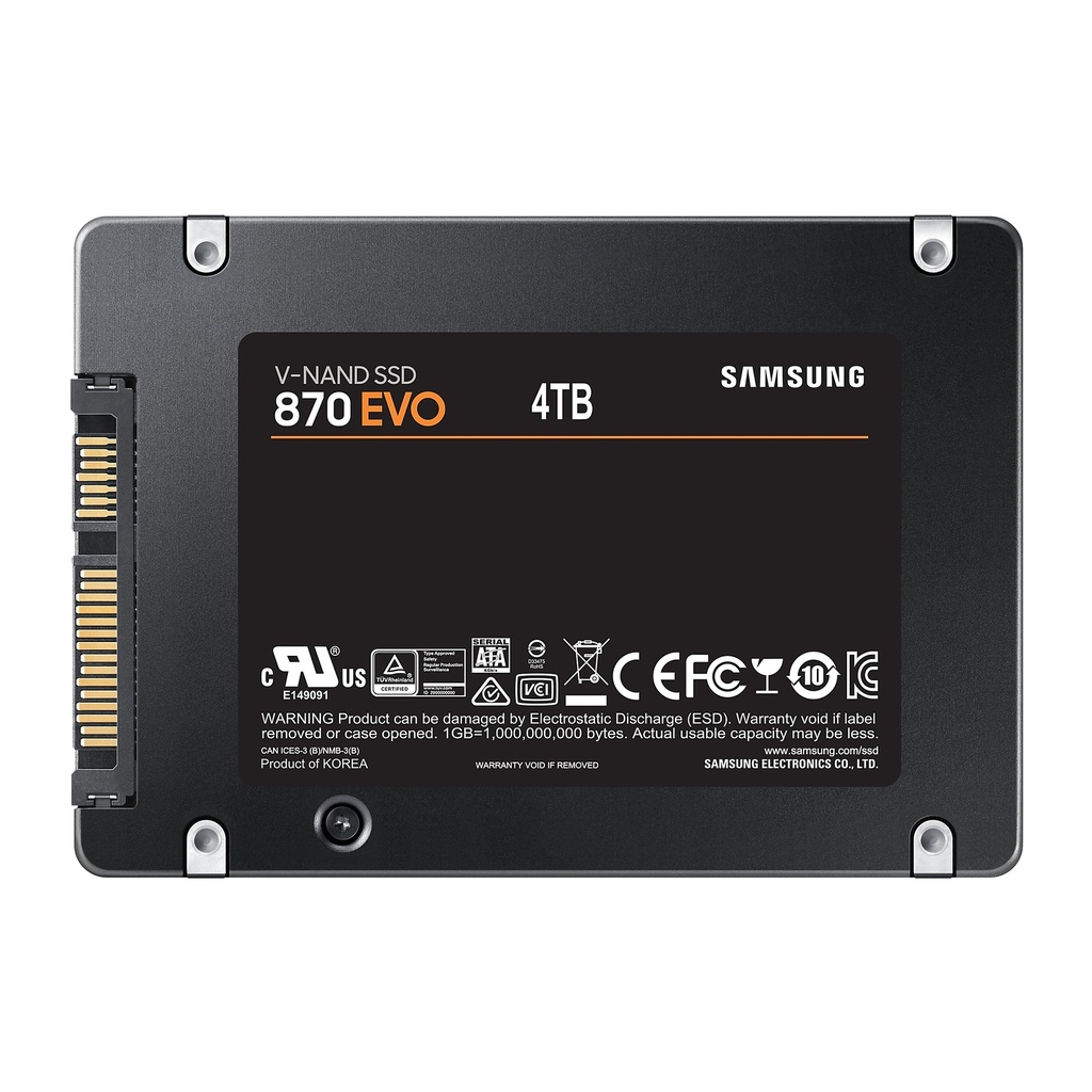 Samsung 870 EVO MZ-77E4T0B SSD encrypted 4 TB internal 2.5 inch (6.4 cm) 2.5 inch SATA 6 GB/s/V-NAND/MKX/560 MB/s read SSDs